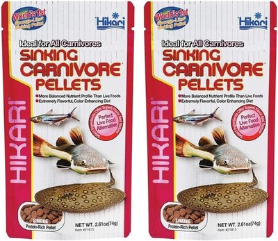 New Hikari Sinking Carnivore Pellets for Fish, 2.61 oz, Pack of 2 Free Shipping