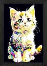 Kitten pop art Framed Wall Art Poster Canvas Print Picture