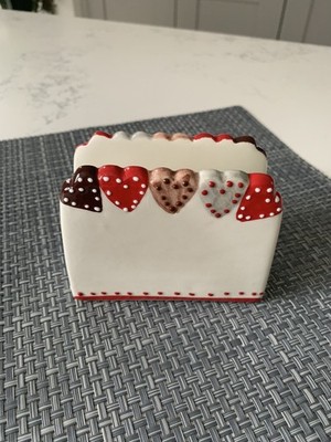 Keramik Serviettenhalter Briefablage ''Terres et Couleurs'' Herzen Handarbeit 