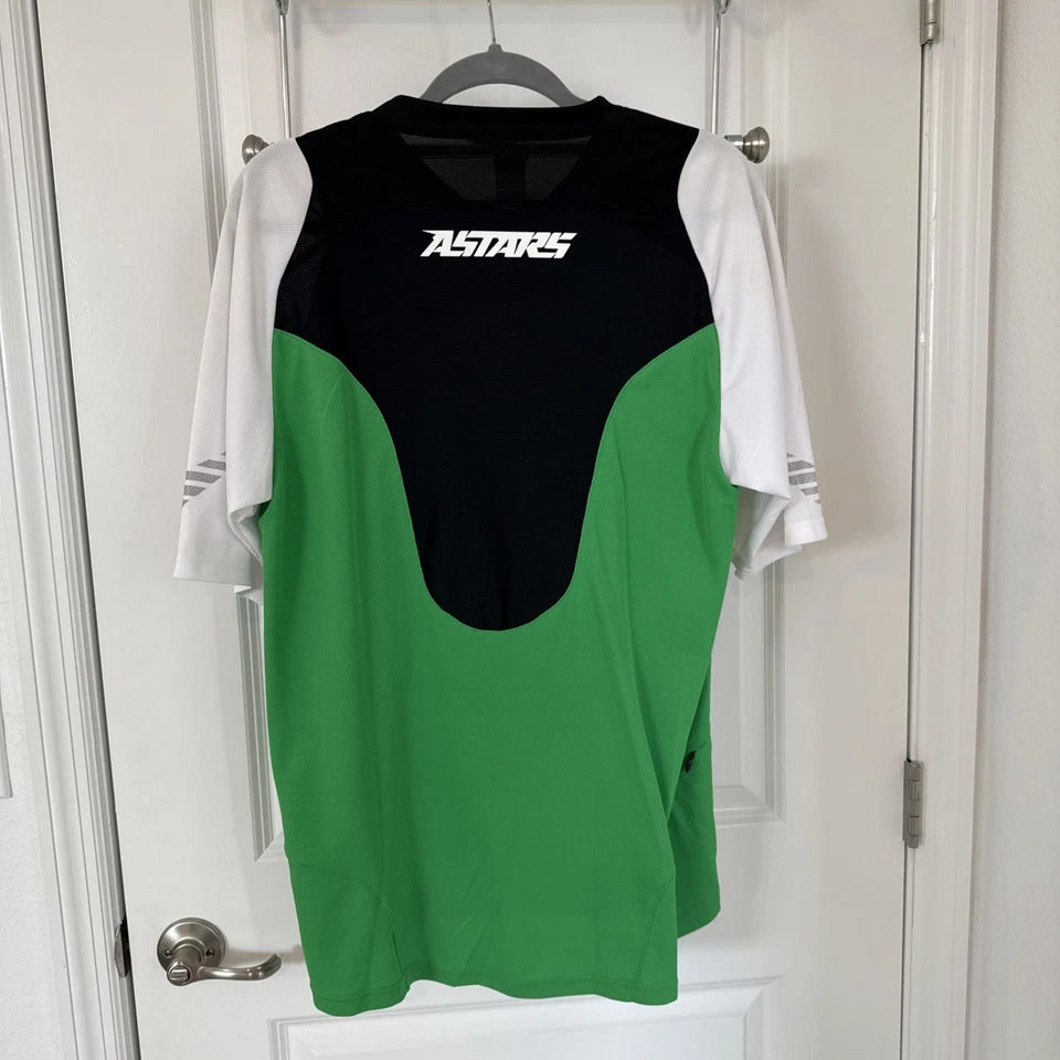 Alpinestars MTB Jersey Mens Size XL Green White Black Short Sleeve NEW! - Image 3 of 4