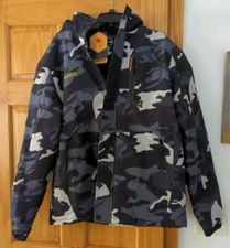 MOERDENG Unco & Boror Men's Waterproof Windproof Ski Jacket Hooded Camo Large