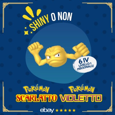 Geodude Shiny or Not   6 IV Customizable Pokemon Scarlet Purple   