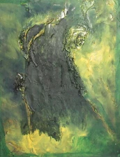 Abstract expressionism oil painting signed