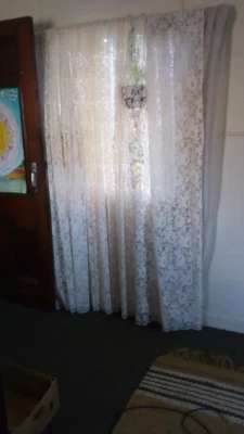 Cream Lace Curtain With Rod Pocket Curtains Blinds Gumtree