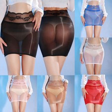 Womens Mesh Mini Skirt Bodycon Pencil Skirts Sheer Lingerie Night Clubwears