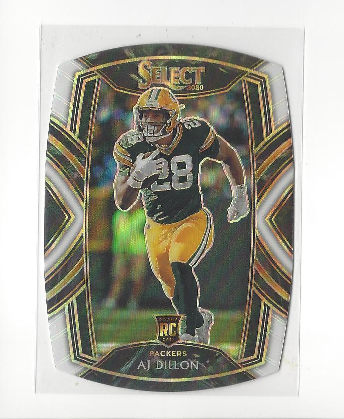 2020 Select Prizm White Die Cut #265 A.J. Dillon RC Rookie Packers