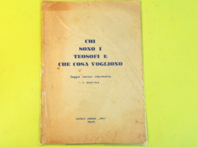 WER SIND THEOSOPHEN UND WAS SIE WOLLEN BRATINA SYRISCHER BUCHVERLAG 1960
