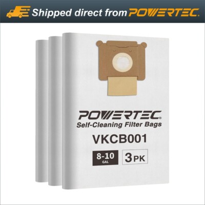 POWERTEC 75043 Self-Cleaning Fleece Bag for Vacmaster VK811PH & VK1011SIWTH 3PK
