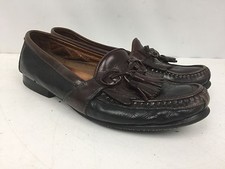 JOHNSTON  MURPHY MEN'S SHOES Aragon II KILTIE TASSEL LOAFERS sz 10M Brown Black