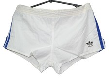 VINTAGE ADIDAS 1980'S WHITE FOOTBALL SHORTS SIZE M ADULT