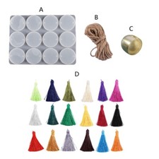 Resin Silicone Mould Keyring 12Cavity Round Epoxy Mold Keychain Pendant Jewelry