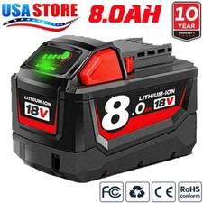 NEW For Milwaukee M18 Lithium ion 8.0 AH Extended Capacity Battery 48-11-1860 US