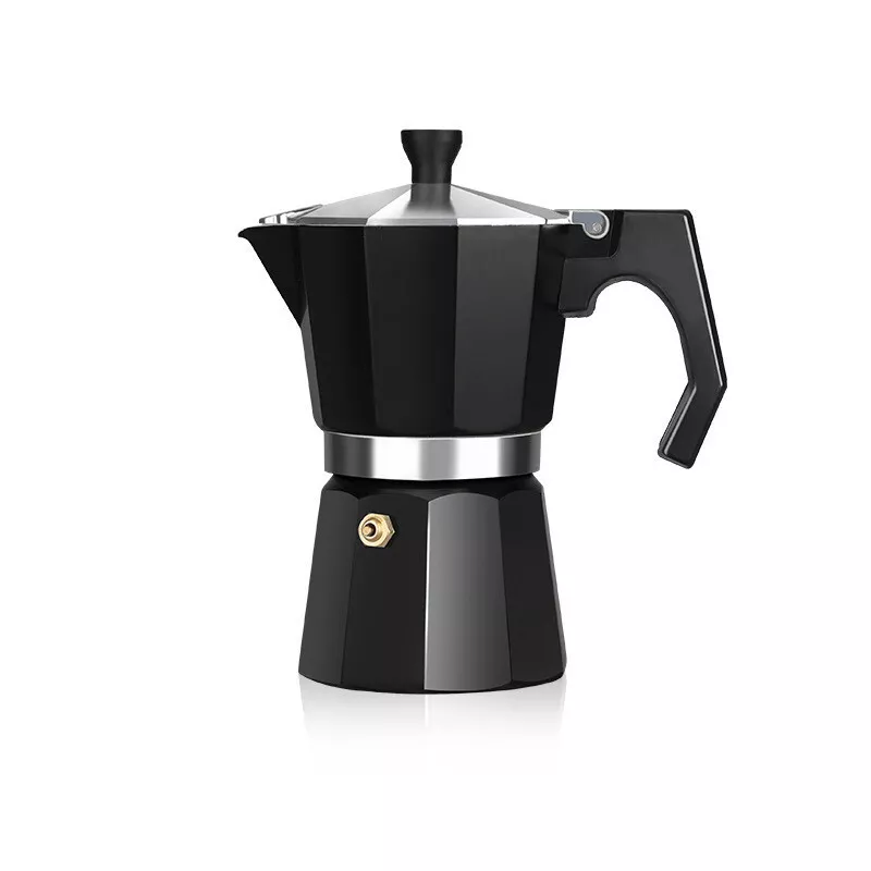 Stove Top Moka Pot Coffee Maker Black - Black / 3 cup