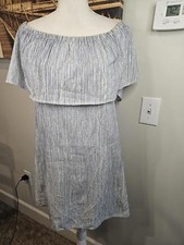 J. Crew Striped Off-Shoulder Dress - Size M