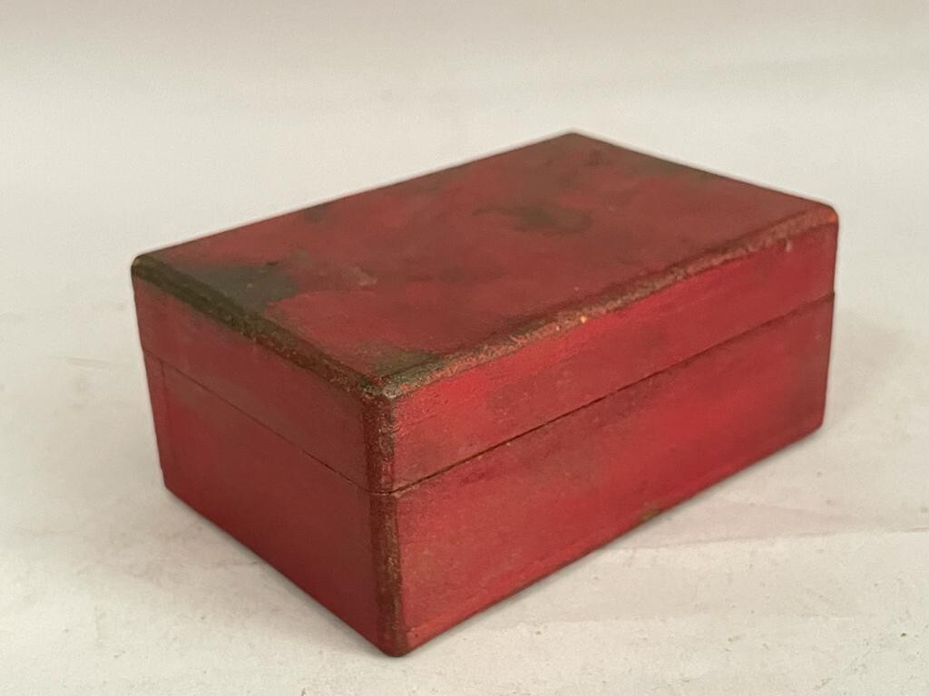 アンティークケース VINTAGE RARE HANDMADE WOODEN OLD COLORED JEWELRY STORAGE SMALL BOX