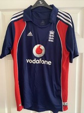 England Cricket 2008 Blue One Day International Home Shirt, Small men’s.