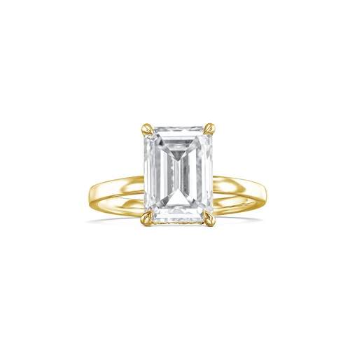 Bague de fiançailles diamant VVS2 E taille émeraude 4,05 carats création laboratoire spécial IGI - Photo 3/6