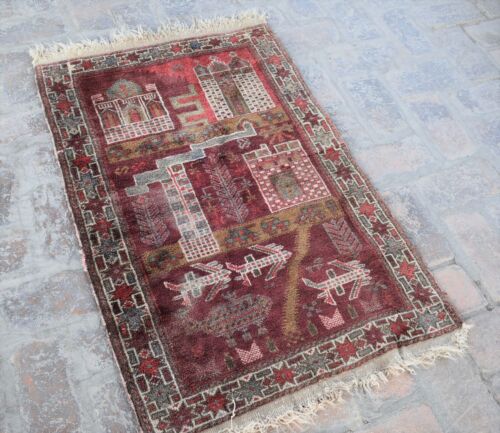 3x5 handgefertigter afghanischer Woll-Baluchi-Bildteppich Vintage persischer Stamm kleiner Teppich - Bild 4 von 10