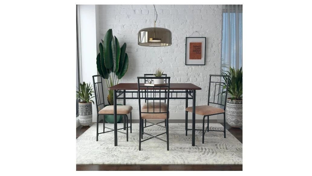 Mainstays 5 piece dining set deep walnut deals