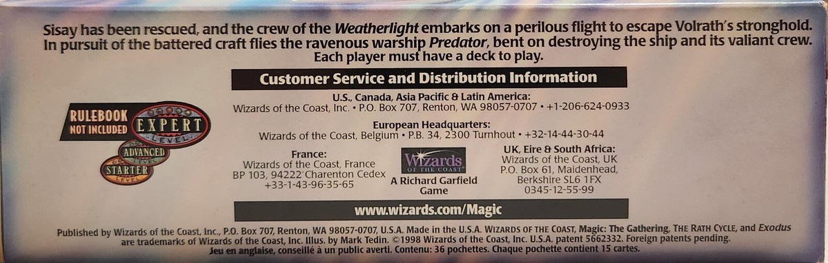 MTG: EXODUS Booster Pack display box w/36 PERFECT opening MTG: EXODUS Booster Pack display box w/36 PERFECT opening