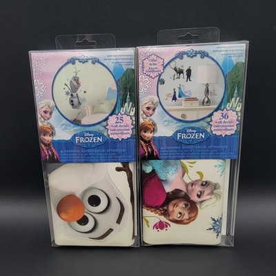 Disney Frozen Elsa, Anna, Olaf, Kristoff, More. Peel and Stick Wall Decals - New
