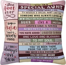 Aunt Gifts, Best Auntie Gift Ideas, Gifts for 18 x 18 (Pack of 1), Red - 