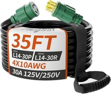 35FT 30 Amp Generator Extension Cord L14-30P/L14-30R 10AWG 125/250V ETL