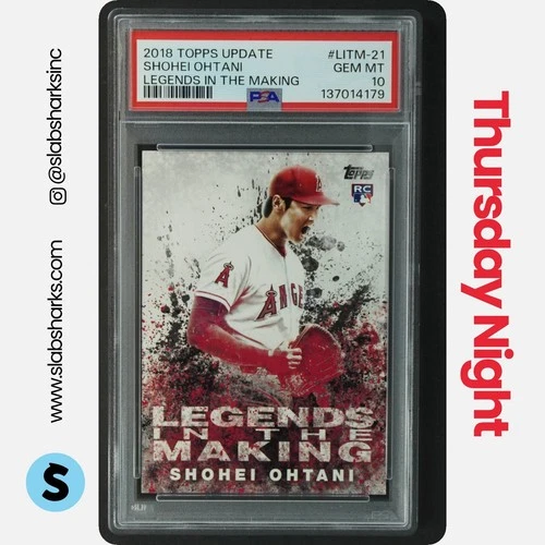2018 TOPPS UPDATE #LITM-21 SHOHEI OHTANI LEGENDS IN THE MAKING RC ROOKIE PSA 10