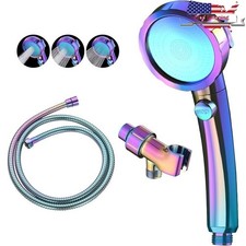 High Pressure Shower Head ON OFF Switch 3 Settings Easy Clean Installation New