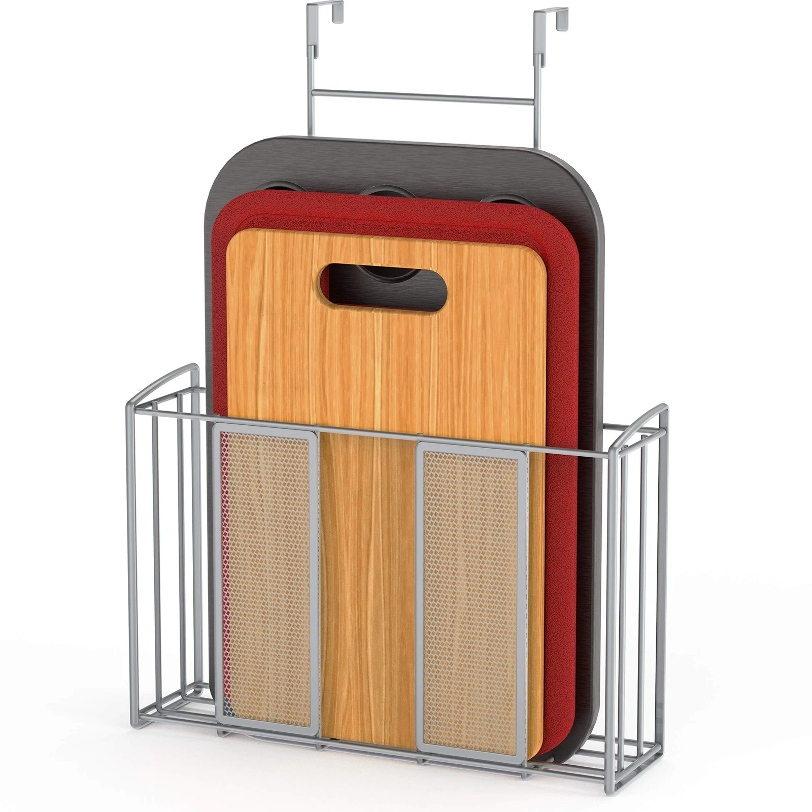 Door Organizer Holder Over The Cabinet Kitchen Storage Basket Cutting Board Rack
Opens in a new wind