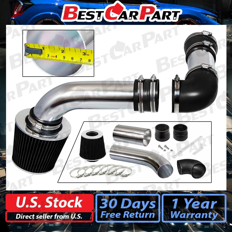 BCP NEGRO 88-89 Pontiac Firebird V8 5,0 L/5,7 L Kit de admisión de aire frío + filtro Foto 2 de 4