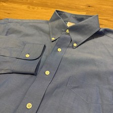 Brooks Brothers Madison Dress Shirt Men s 16-35 Blue Button Down Non-Iron Cotton
