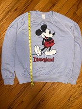 Disney Disneyland Mickey Mouse Blue Crewneck Pullover Sweatshirt Womens S