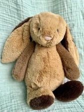 Jellycat Bashful Patchwork Brown Bunny BNWT guaranteed Authentic 