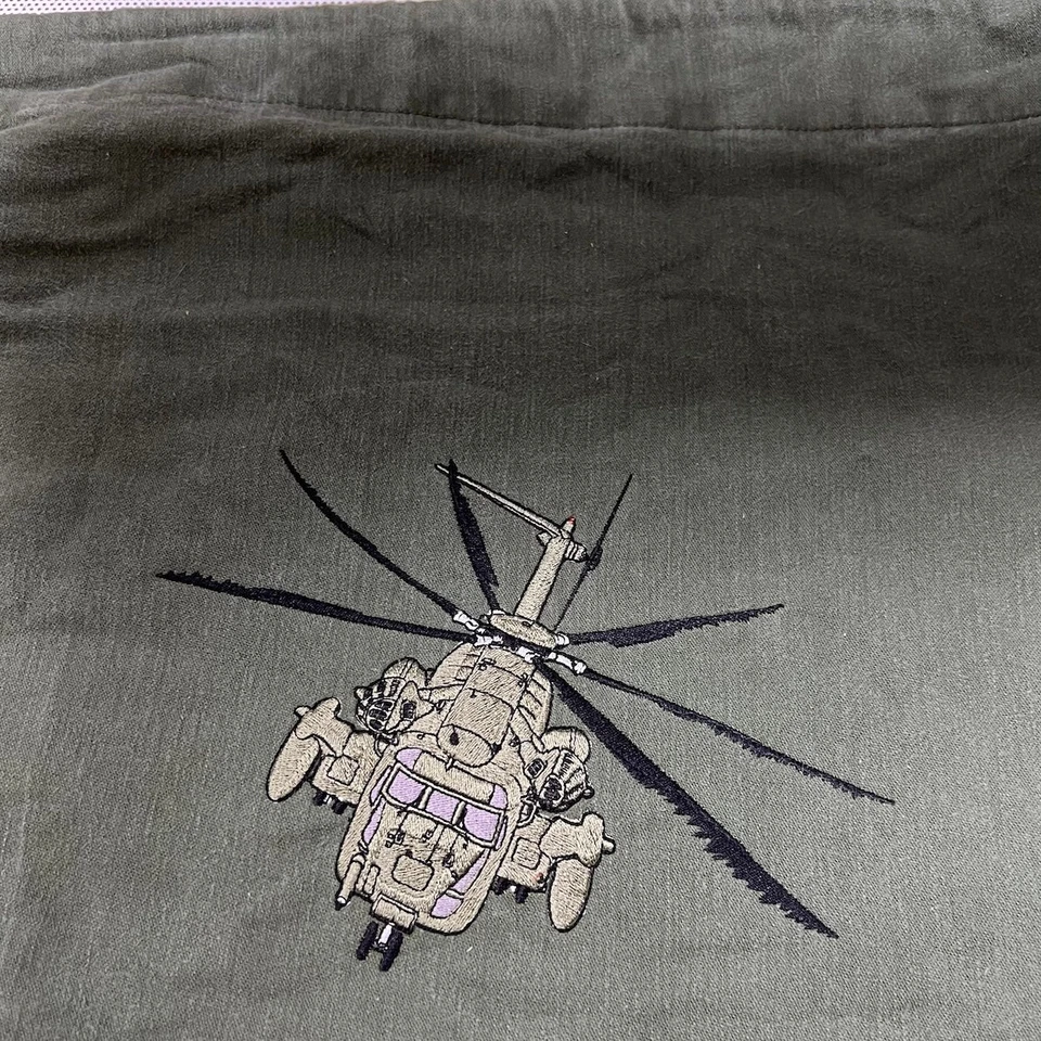 Bolsa de cuartel vintage del ejército de Estados Unidos bolsa de lavandería helicóptero apache bordado Foto 3 de 4