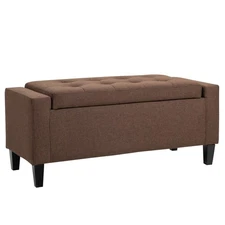 Modern Storage Ottoman Bench with Storage for  Living Room Bedroom Dark Brown