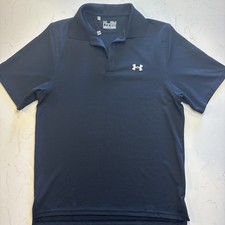 Under Armour Heatgear Golf Polo Black/White Men  s Size Small Loose Short Sleeve