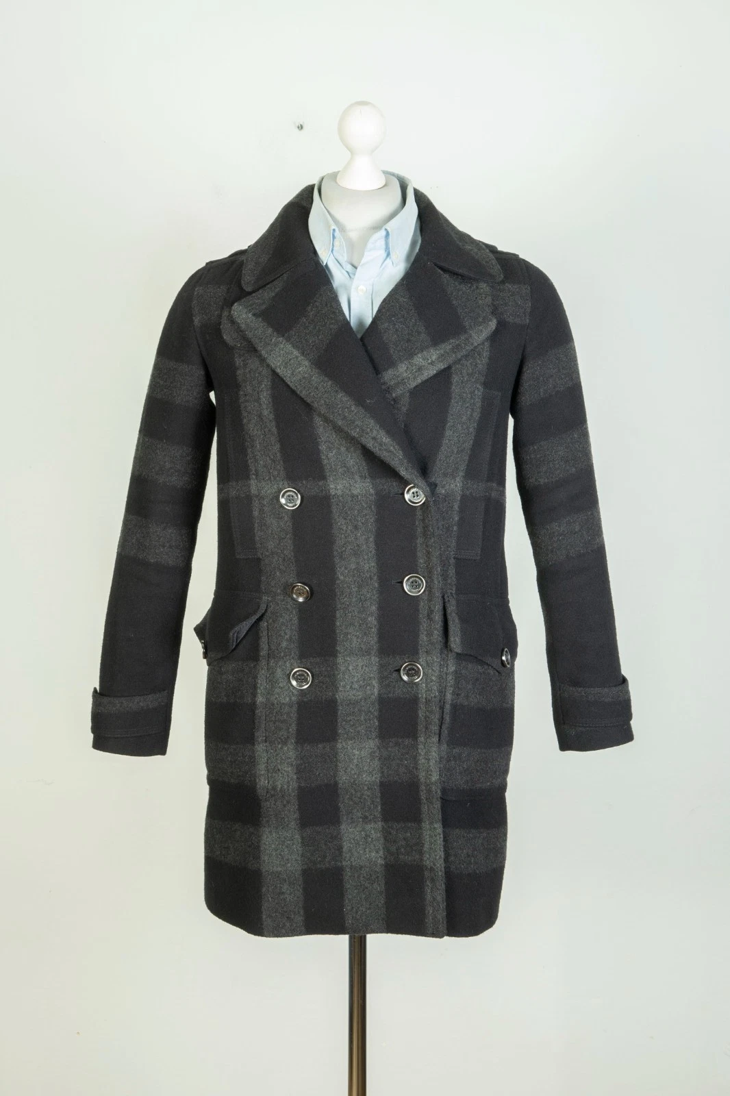 Burberry — Burberry Brit Double Breasted Women's Wool Trench Coat Jacket Size UK 6 US 4
