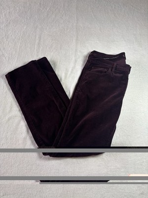 Ann Taylor Loft Women's Corduroy Pants Modern Straight Size 8 Burgundy Mid Rise