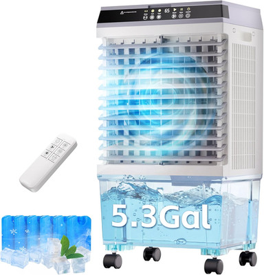 AKIRES 1800CFM Swamp Cooler,3-In-1 Evaporative Air Cooler with 5.3 Gal Water Tan