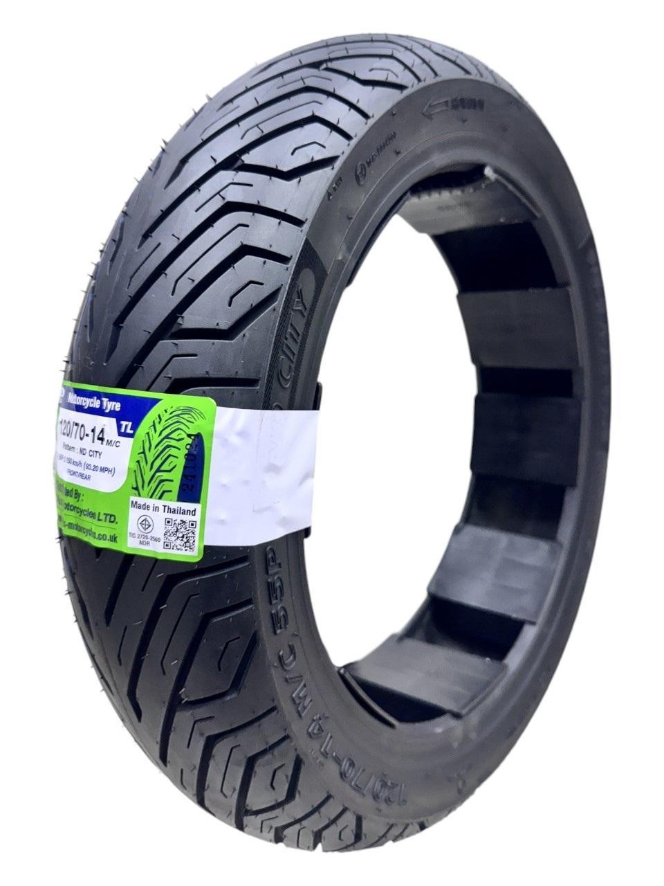 ND CITY 120/70-14 55P TL E4 REAR TYRE The Piaggio Medley 125 2020 - 2025