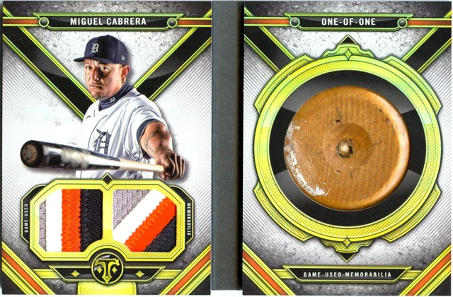 Miguel Cabrera 2024 Topps Triple Threads Game Used Bat Knob Dual Patch SP 1/1