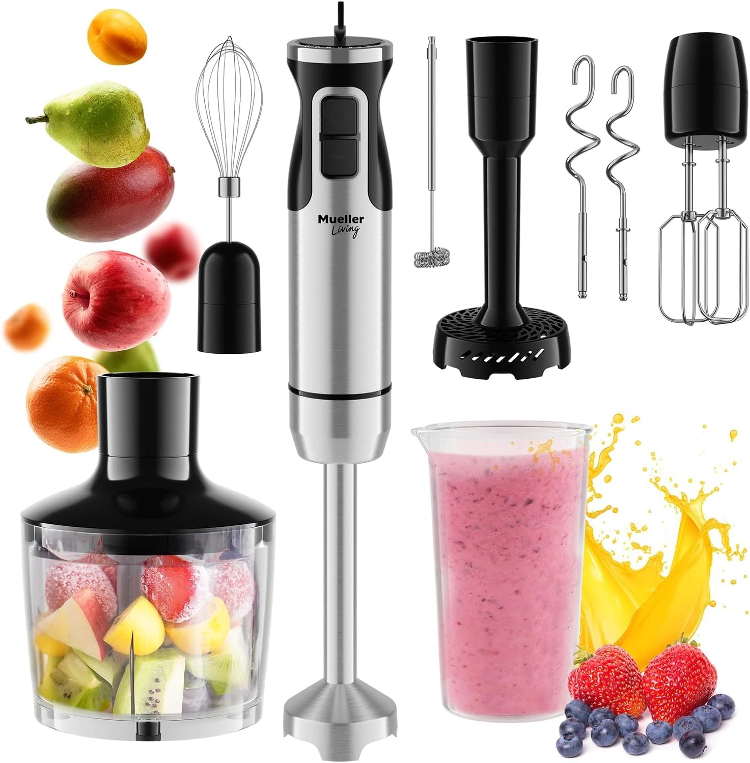 MuellerLiving Immersion Hand Blender Full Set - 8 Speed Immersion Blender
Opens in a new window or t