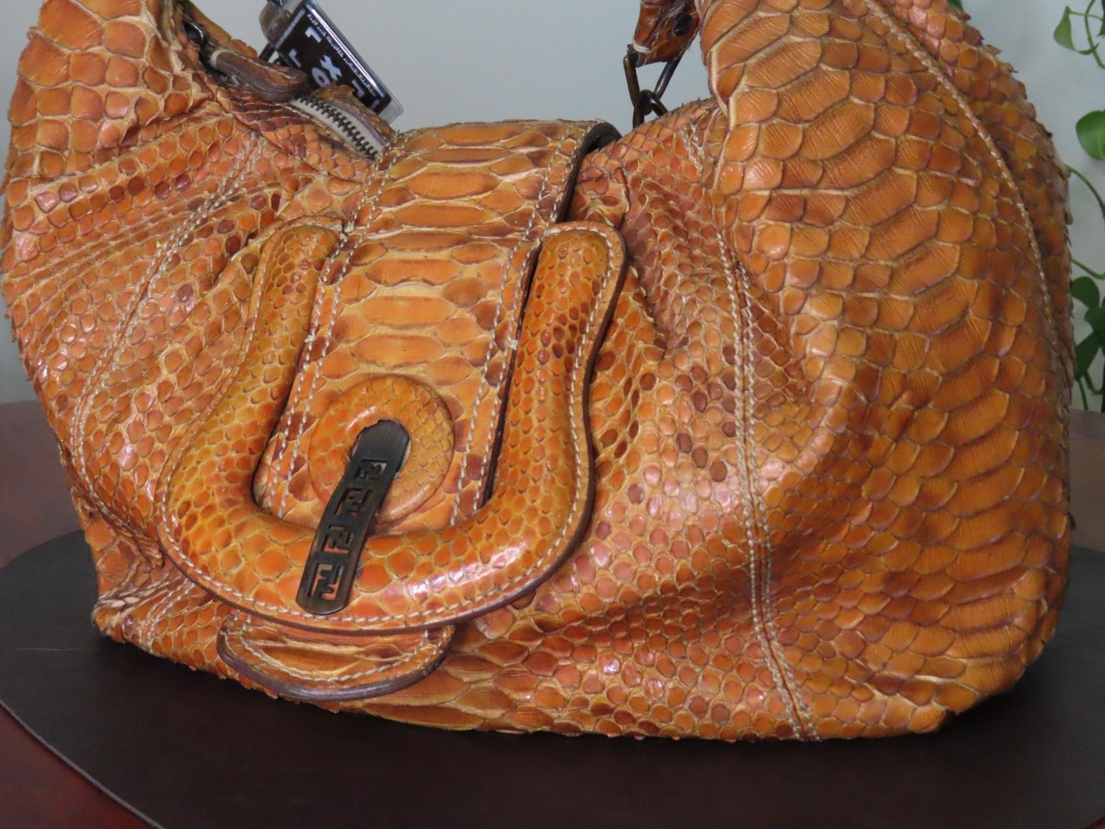 Tan Fendi Python Medium Shoulder Bag - image 3
