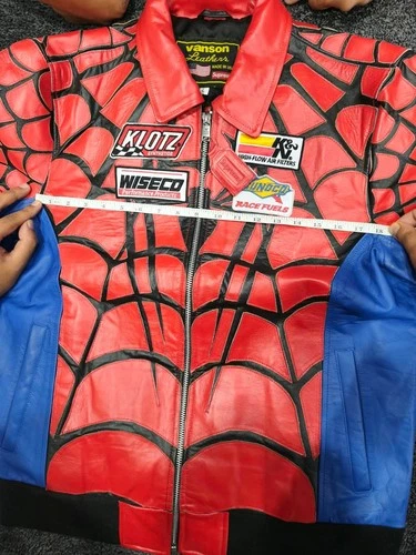 Spiderman Geniune Sheep Leather jacket men image 7