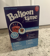 Balloon Time Jumbo Disposable Helium Tank Kit Boxed Inflates Up To 50 Balloons..