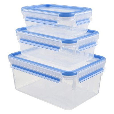 Clip & Close Frischhaltedosen Set rechteckig 0,55 L u 1 L u 2,20 L