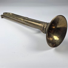 Antique German Cavalry Bugle Horn Early 20th C. Brass Bundeswehr Reworked