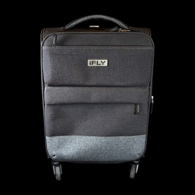 iFLY 21  Carry On Zip Spinner Wheels Handle Travel Luggage Suitcase Gray