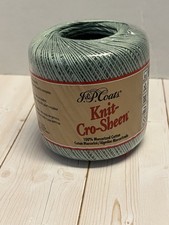 J.  P. Coats cotton Knit Cro-Sheen crochet thread color 179 Spruce green